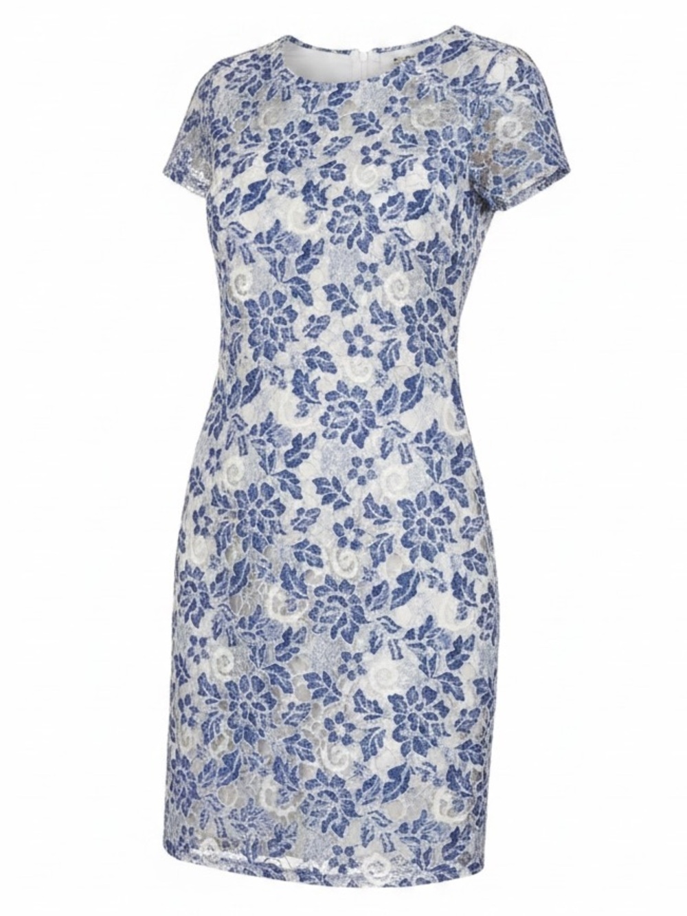 Tommy Hilfiger Navy Floral Lace Sheath Dress Size 6 Cap Sleeve